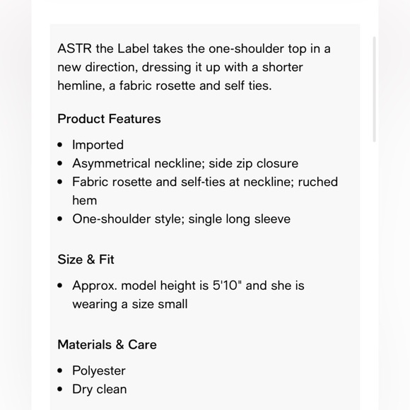 ASTR THE LABEL CARMELITA ONE SHOULDER BLOUSE SZ LARGE PALE PINK - Picture 5 of 12